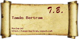 Tamás Bertram névjegykártya